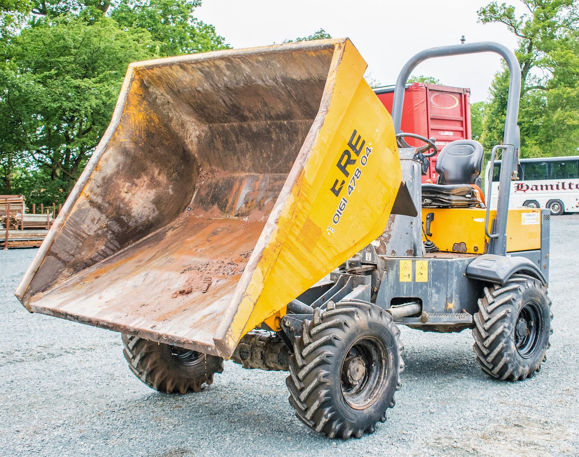 Terex TA3 3 tonne straight skip dumper  Year: 2014 S/N: PA6239 Recorded hours: 1102 3889 - Image 13 of 18