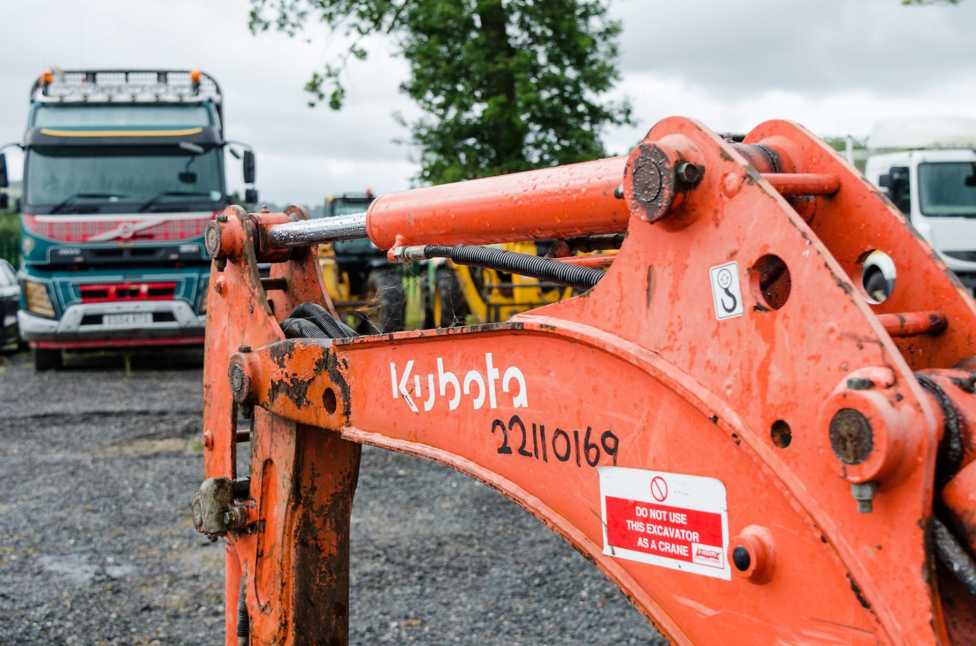 Kubota KX36-3 1.5 tonne rubber tracked mini excavator Year: S/N: 7075955 Recorded Hours: 3843 blade, - Image 12 of 19