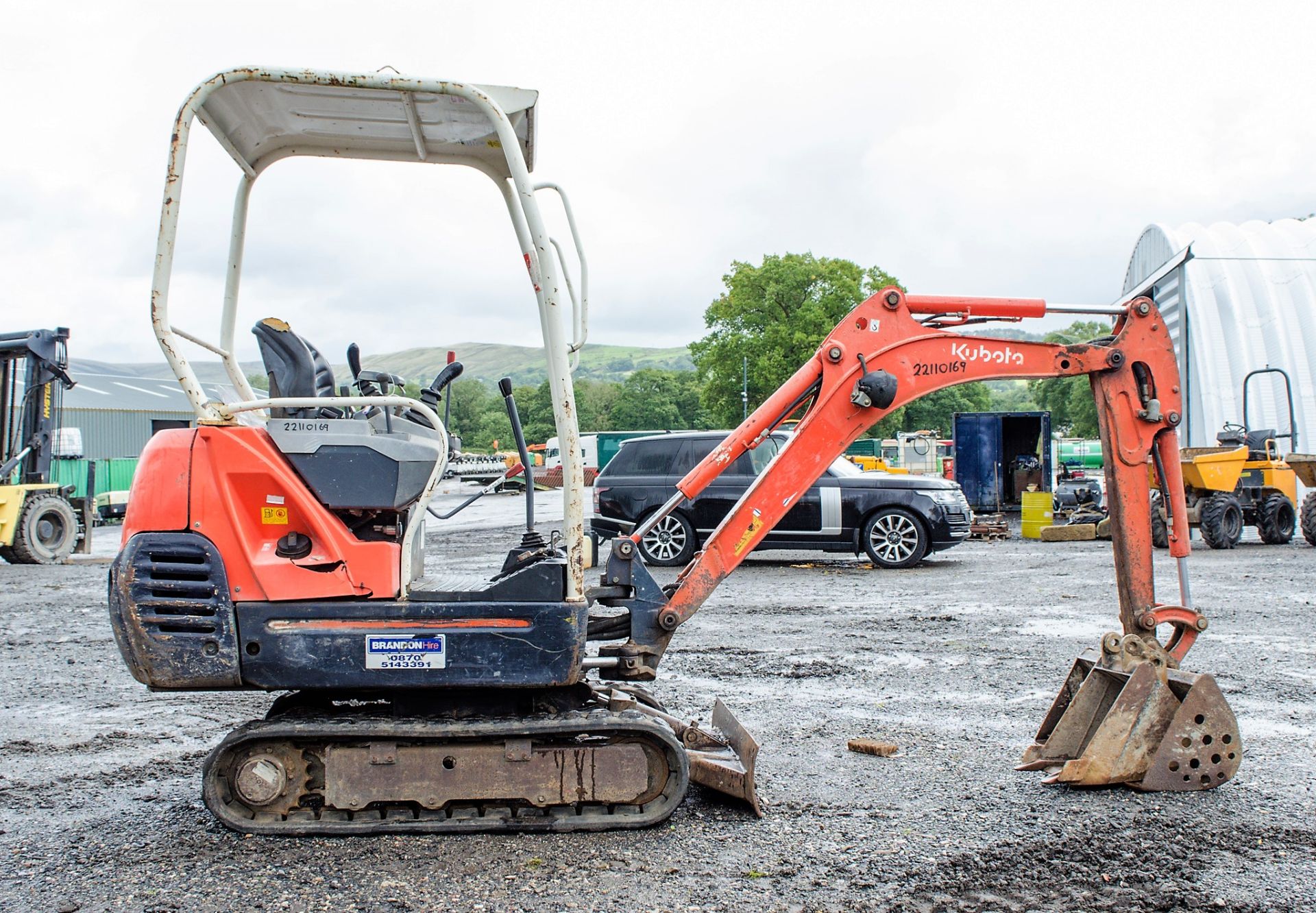 Kubota KX36-3 1.5 tonne rubber tracked mini excavator Year: S/N: 7075955 Recorded Hours: 3843 blade, - Image 7 of 19