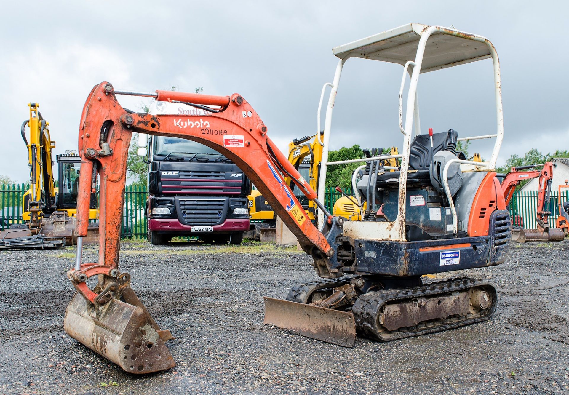 Kubota KX36-3 1.5 tonne rubber tracked mini excavator Year: S/N: 7075955 Recorded Hours: 3843 blade,