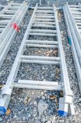 Double stage extending aluminium ladder