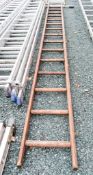 Wooden pole ladder