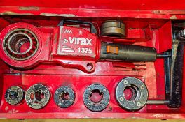 Virax 1375 110v hand held pipe threading machine c/w 6 - threading heads & carry case ** Cord