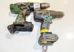 Hitachi & Makita cordless power drills ** No chargers or batteries **