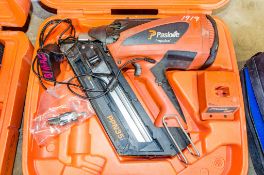 Paslode Impulse PPN 35i cordless nail gun c/w charger, battery & carry case