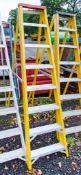 8 tread fibre glass framed step ladder