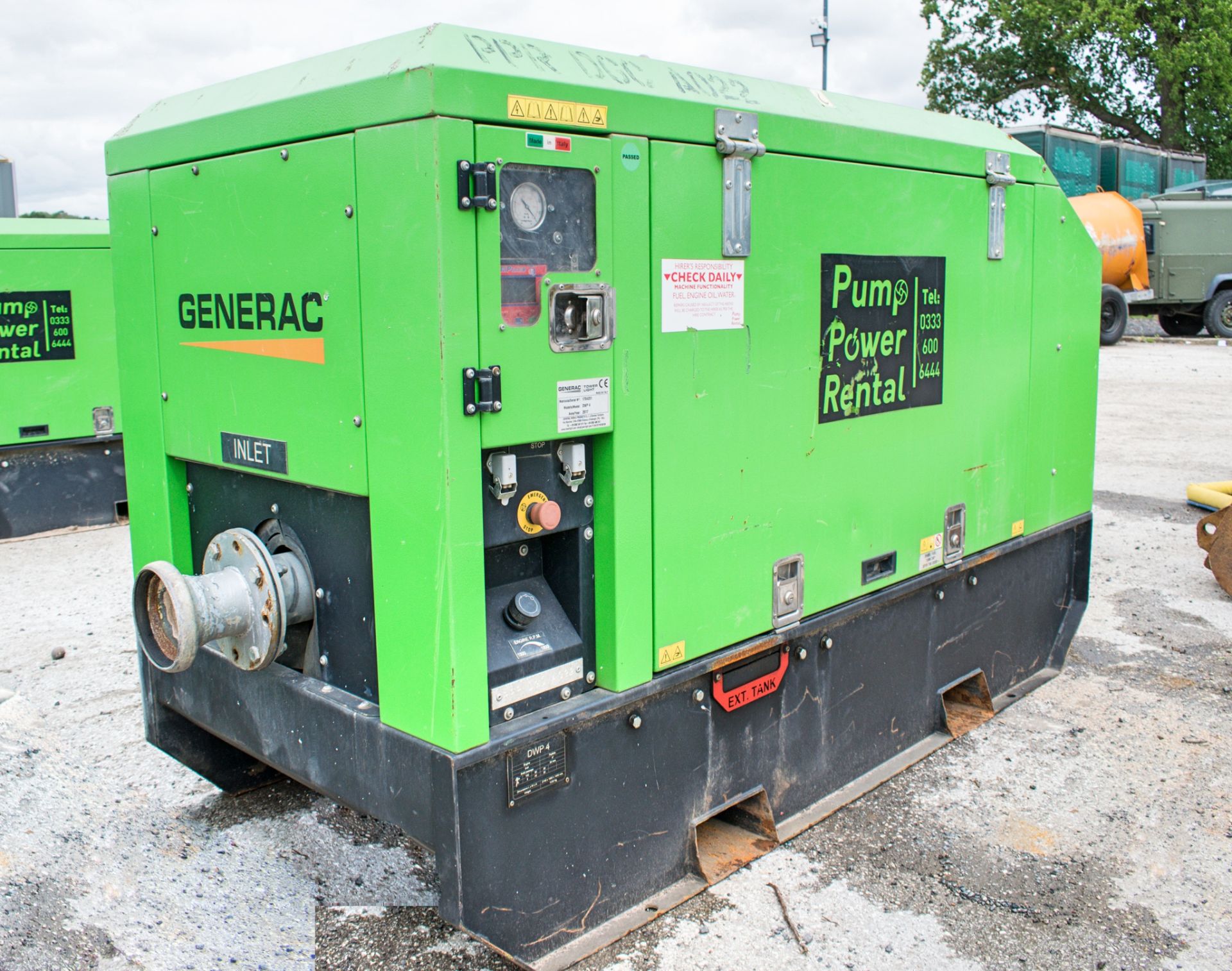 Generac DWP4 diesel driven drainer pump Year: 2017 S/N: 1704201 Recorded Hours: 2404 A022