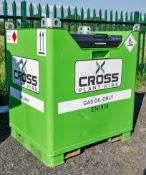 Cross Plant 900 litre static bunded fuel bowser  c/w hand pump, delivery hose and trigger nozzle