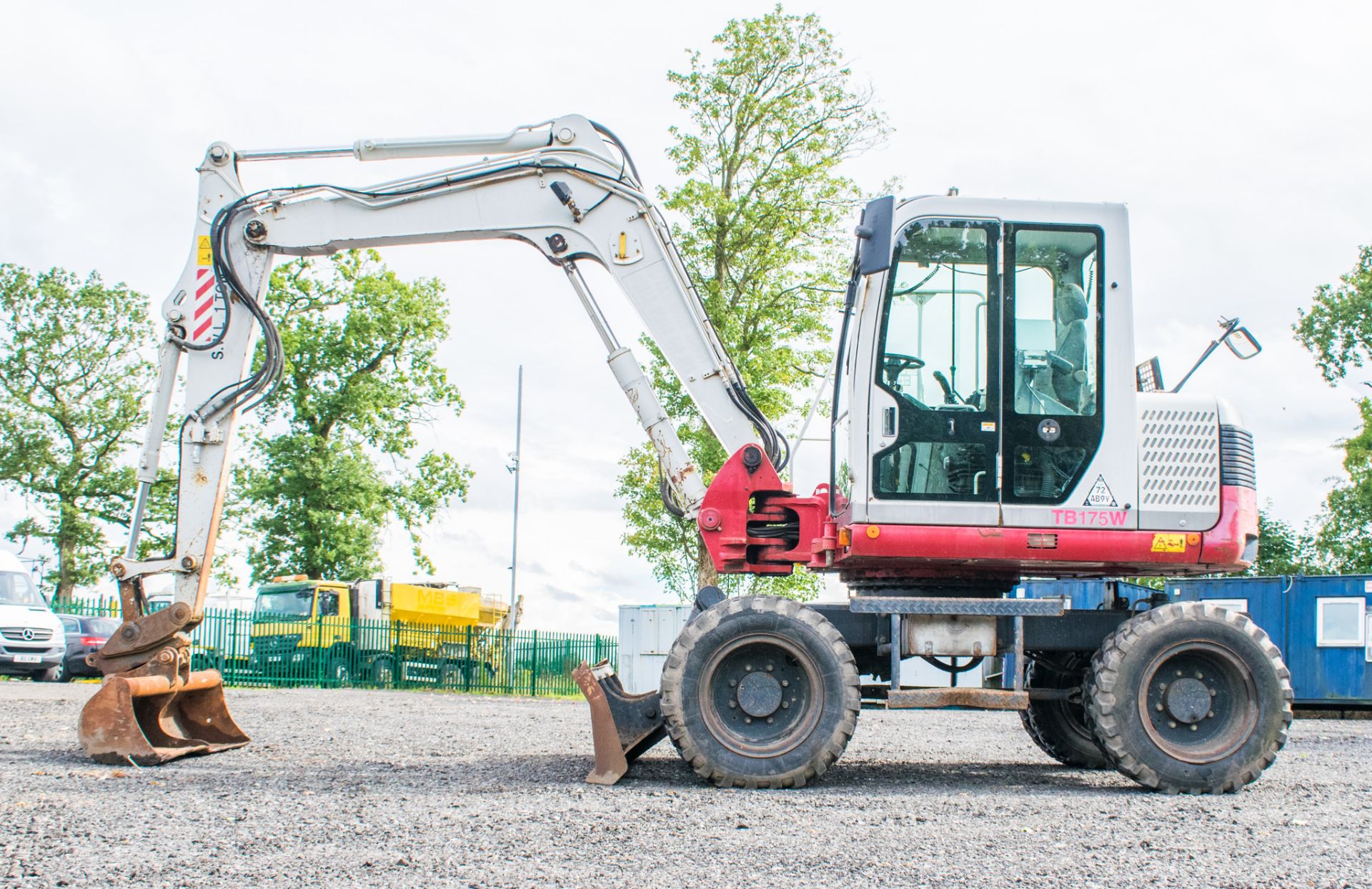 Takeuchi TB 175W 7.5 tonne wheeled excavator Year: 2010 S/N: 175400387 Recorded Hours: 7917 piped, - Image 8 of 20