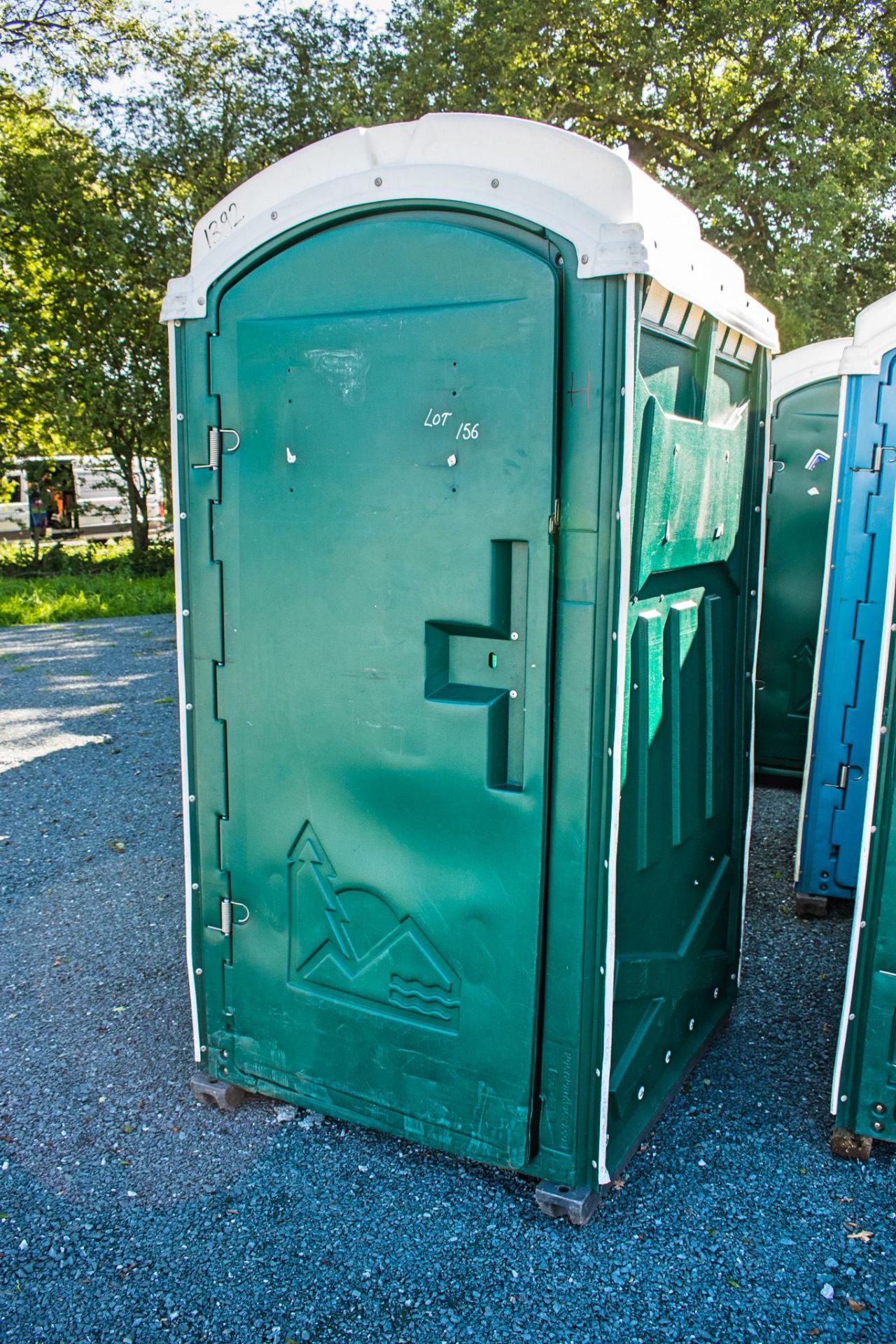 Portable plastic toilet unit ** Holes drilled in tank **