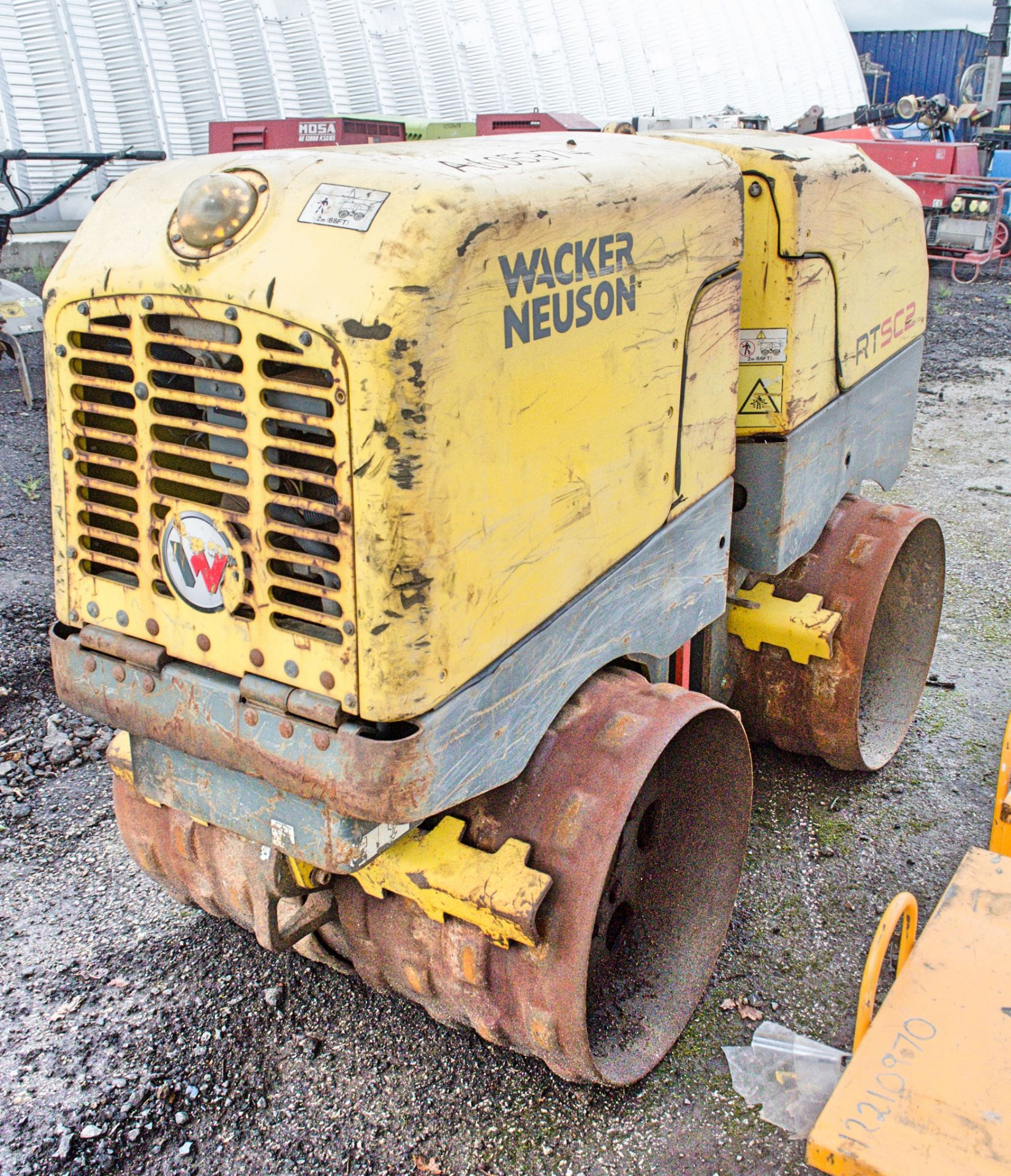 Wacker Neuson RTSC2 diesel driven trench roller Recorded Hours: 638 c/w remote control A605374 - Image 4 of 8