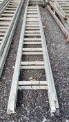 Double stage extending aluminium ladder