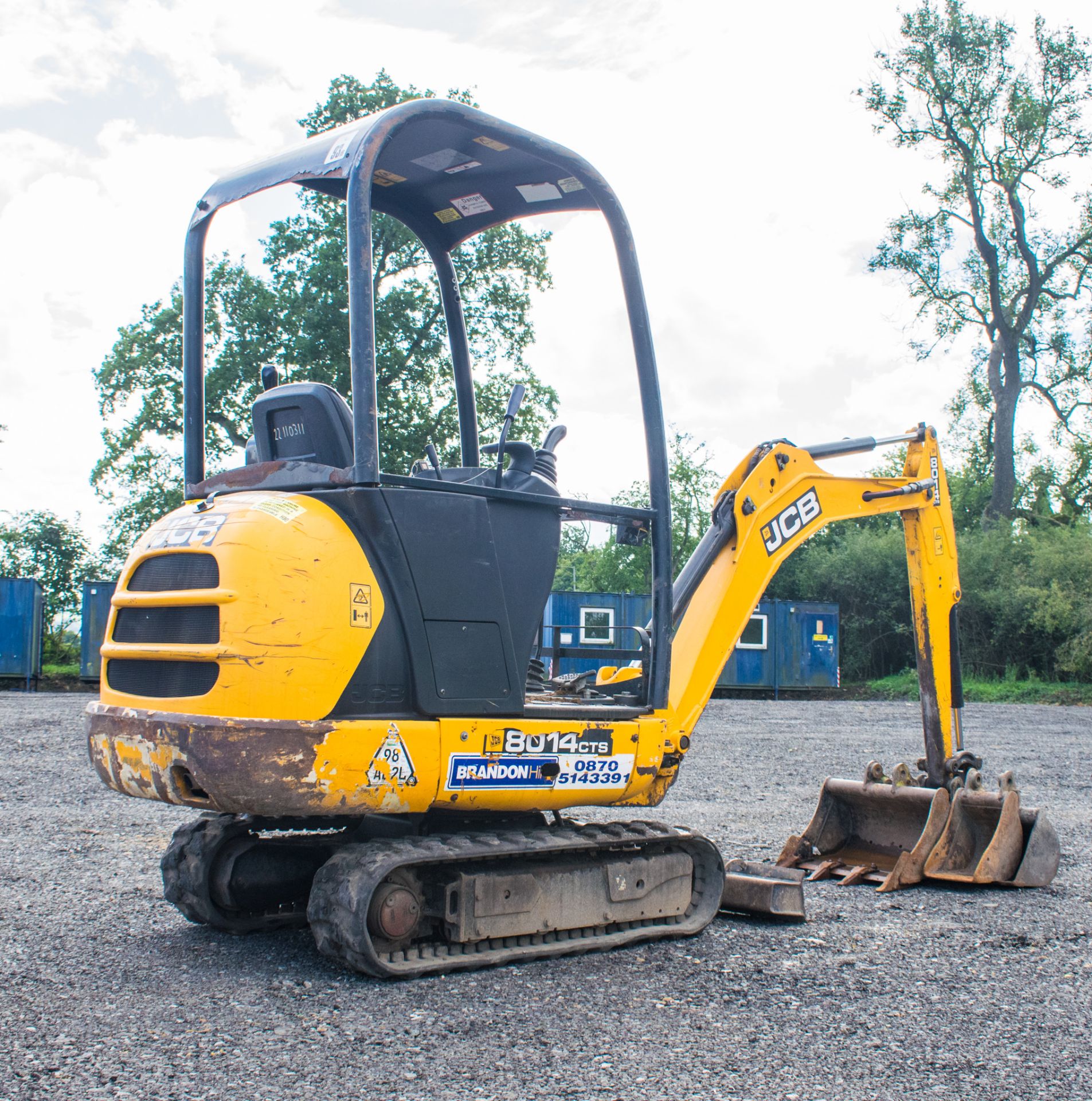 JCB 8014 CTS 1.4 tonne rubber tracked mini excavator  Year: 2014 S/N: 070516 Recorded Hours: 1482 - Image 3 of 18