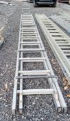 Double stage extending aluminium ladder