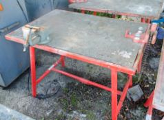 Steel site bench  c/w bench vice and pipe vice  COUC