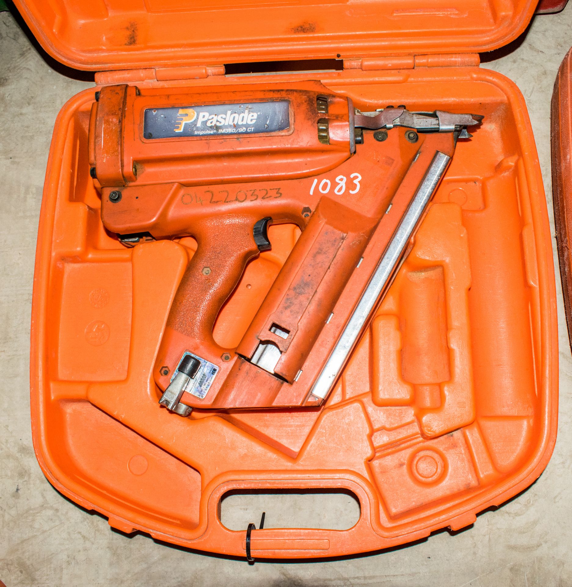 Paslode Impulse nail gun c/w carry case ** No battery or charger **