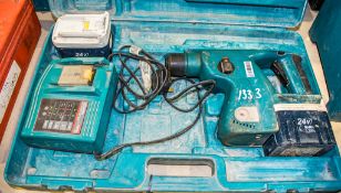 Makita 24v cordless SDS rotary hammer drill c/w 2 batteries, charger & carry case