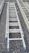 Zarges Triple stage extending aluminium ladder