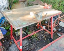 Steel site bench  c/w bench vice and pipe vice  COUC