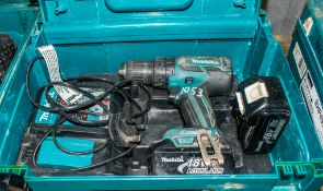 Makita 18v cordless hammer drill c/w 2 batteries, charger & carry case