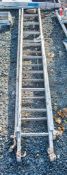 2 stage extending aluminium ladder