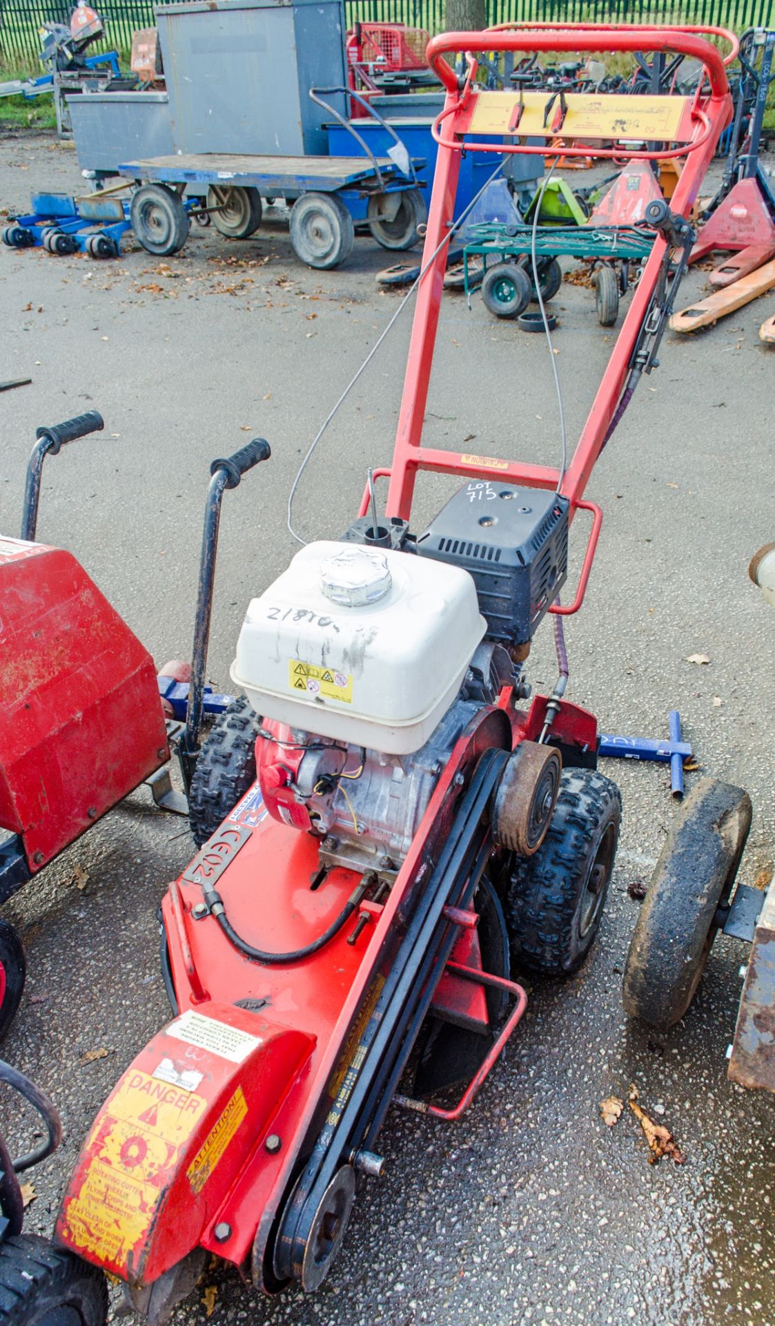 Petrol driven stump grinder