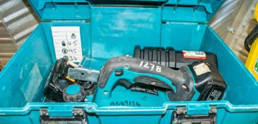 Makita 18v cordless planer c/w 2 batteries, charger & carry case A649154