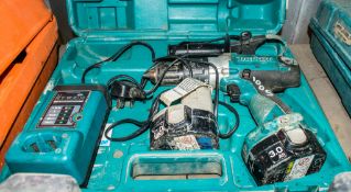 Makita 14.4v cordless hammer drill c/w 2 batteries, charger & carry case