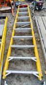 10 tread glass fibre framed step ladder ** Damaged ** CO