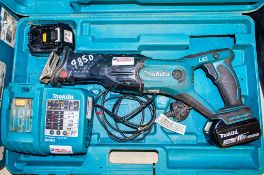 Makita 18v cordless reciprocating saw c/w 2 batteries, charger & carry case