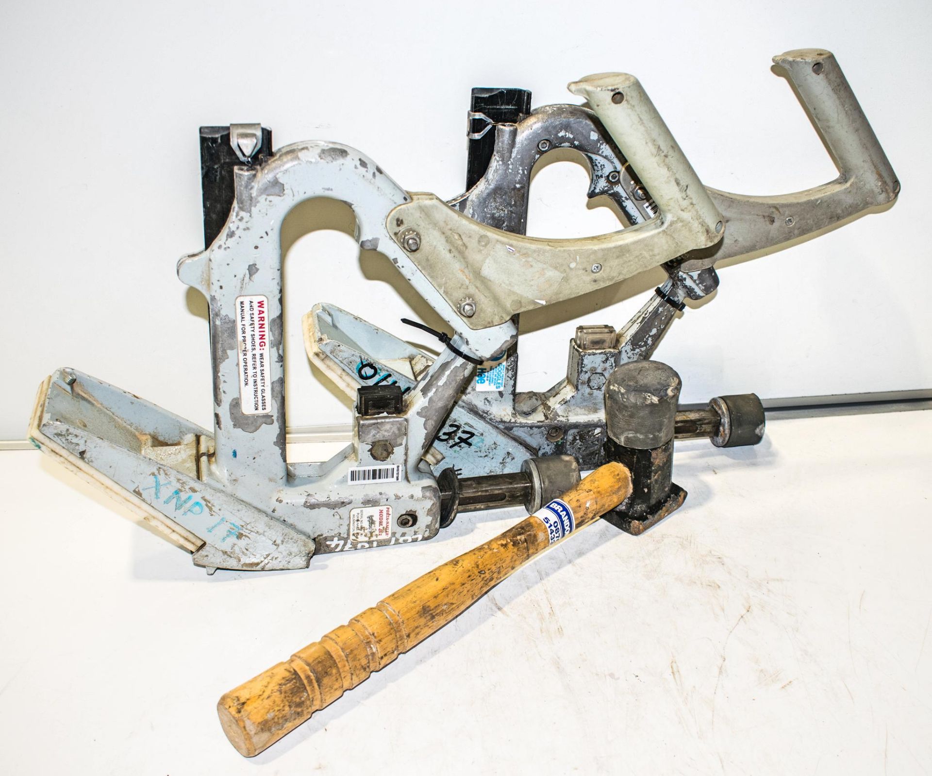 2 - Porta Nailer manual nail guns c/w 1 mallet