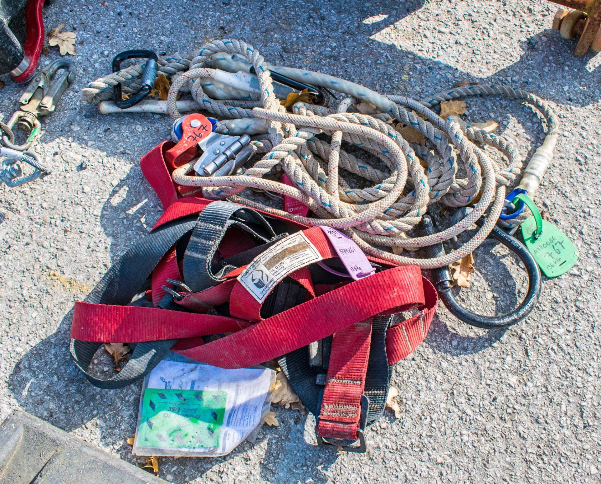 Fall arrest harnesses & lanyards as photographed