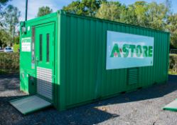 21ft x 9ft steel tool storage site unit Comprising of: Lobby and tool store room  c/w: Electronic