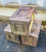 3 - brown ammunition boxes