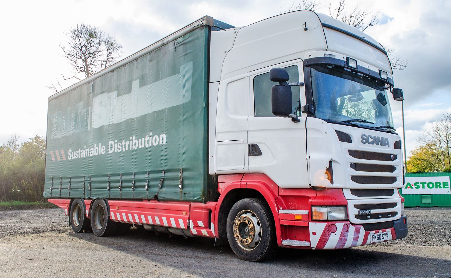 Scania R440 Topline 26 tonne 6 x 2 curtain sided draw bar lorry Registration Number: PK60 SYV Date - Image 2 of 19