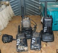 4 - various 2-way radios c/w 2 - chargers A674467/A694340/A6744631/A692590