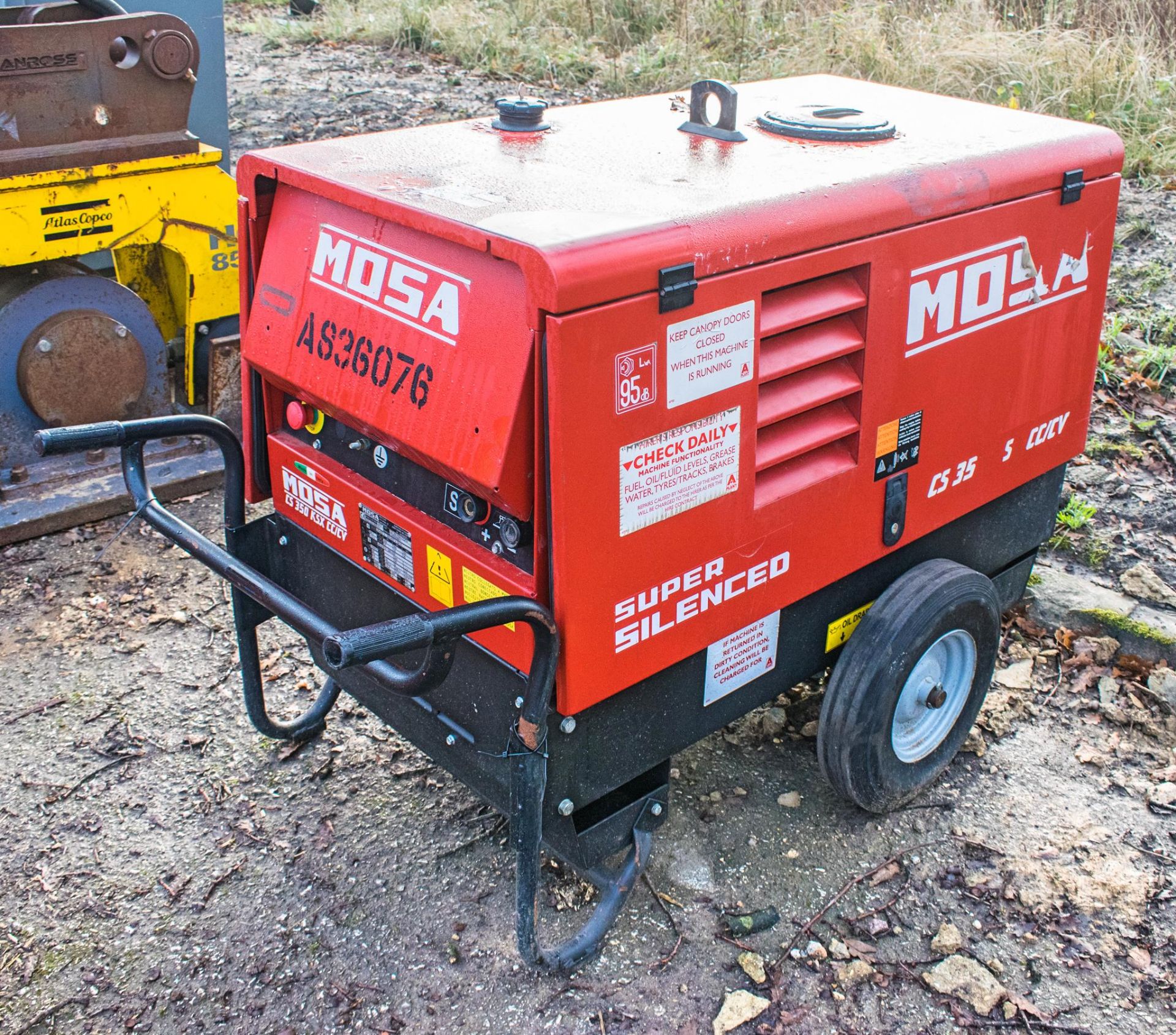 Mosa CS350 KSX diesel driven welder generator Year: 2017 S/N: 58611 Recorded Hours: 615 A836076