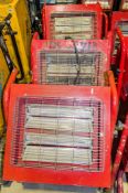 3 - 110v/240v infra red heaters ** Tubes missing **