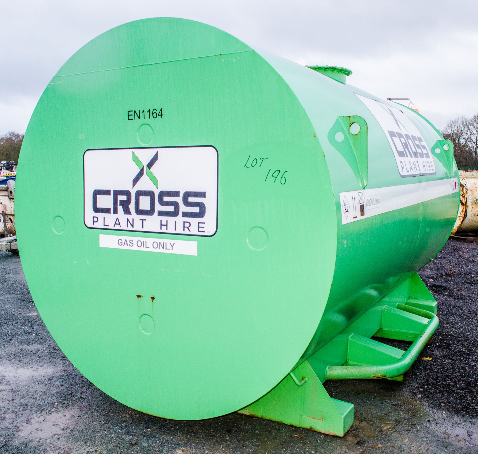 Cross Plant 10,000 litre static bunded fuel bowser c/w petrol driven fuel pump, delivery hose &