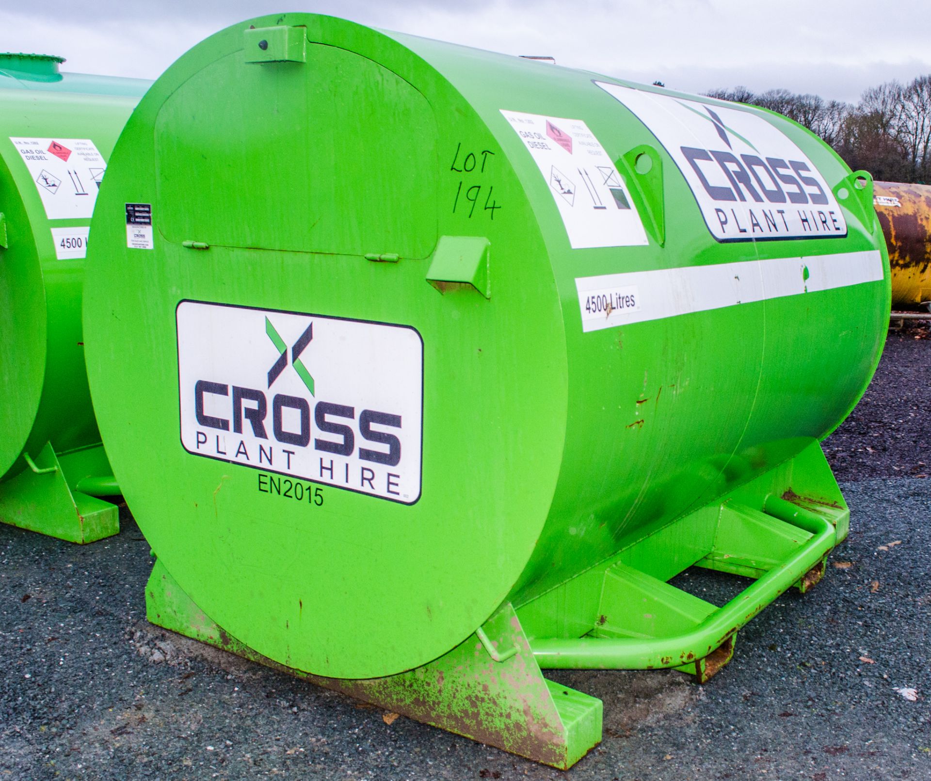 Cross Plant 4500 litre static bunded fuel bowser c/w petrol driven fuel pump, delivery hose & nozzle