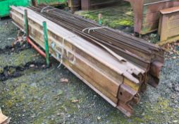 Stillage of steel shuttering panels