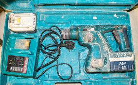 Makita 24v cordless SDS rotary hammer drill c/w 2 - batteries, charger & carry case