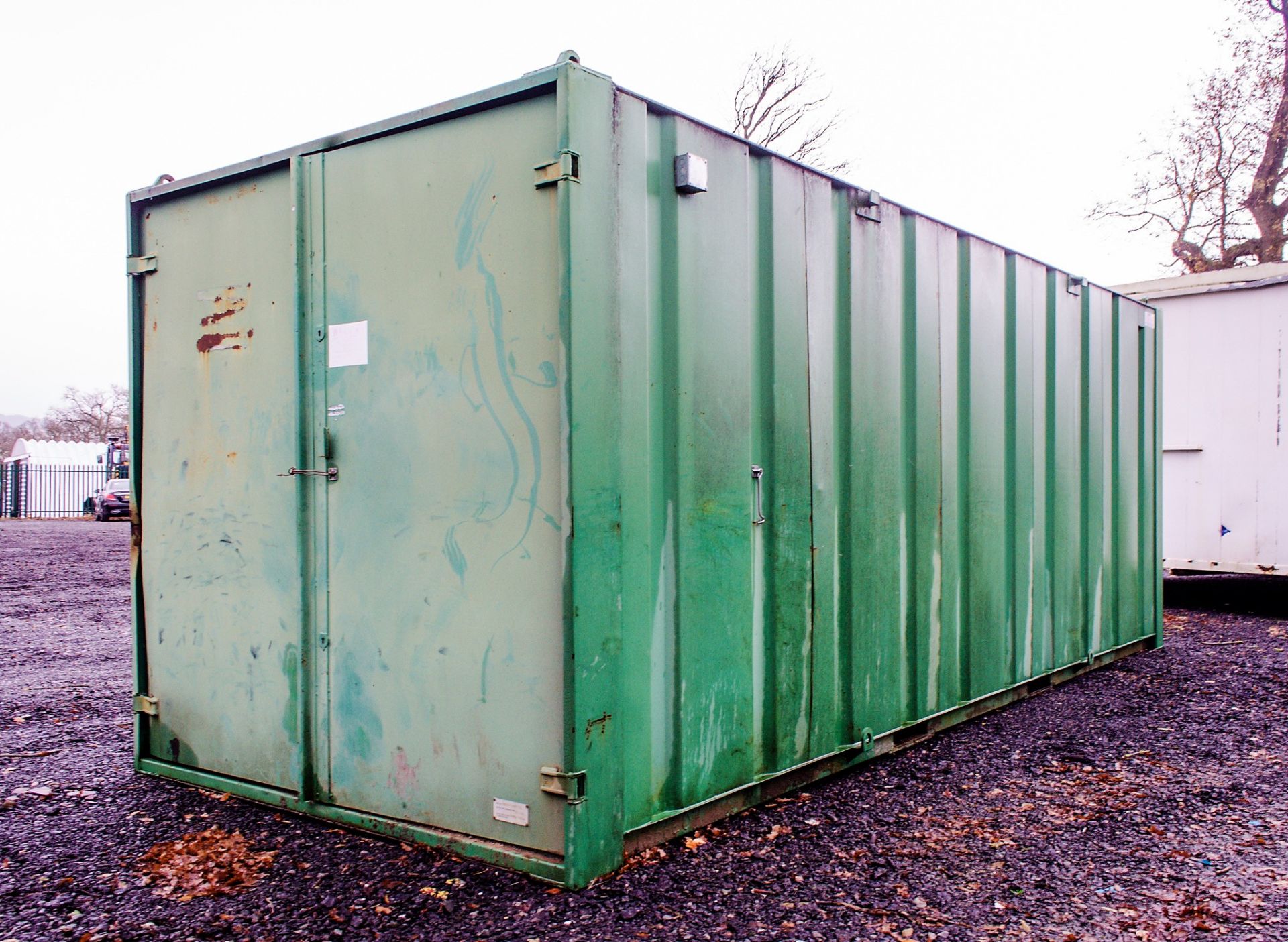 21 ft x 9 ft steel site store unit c/w key