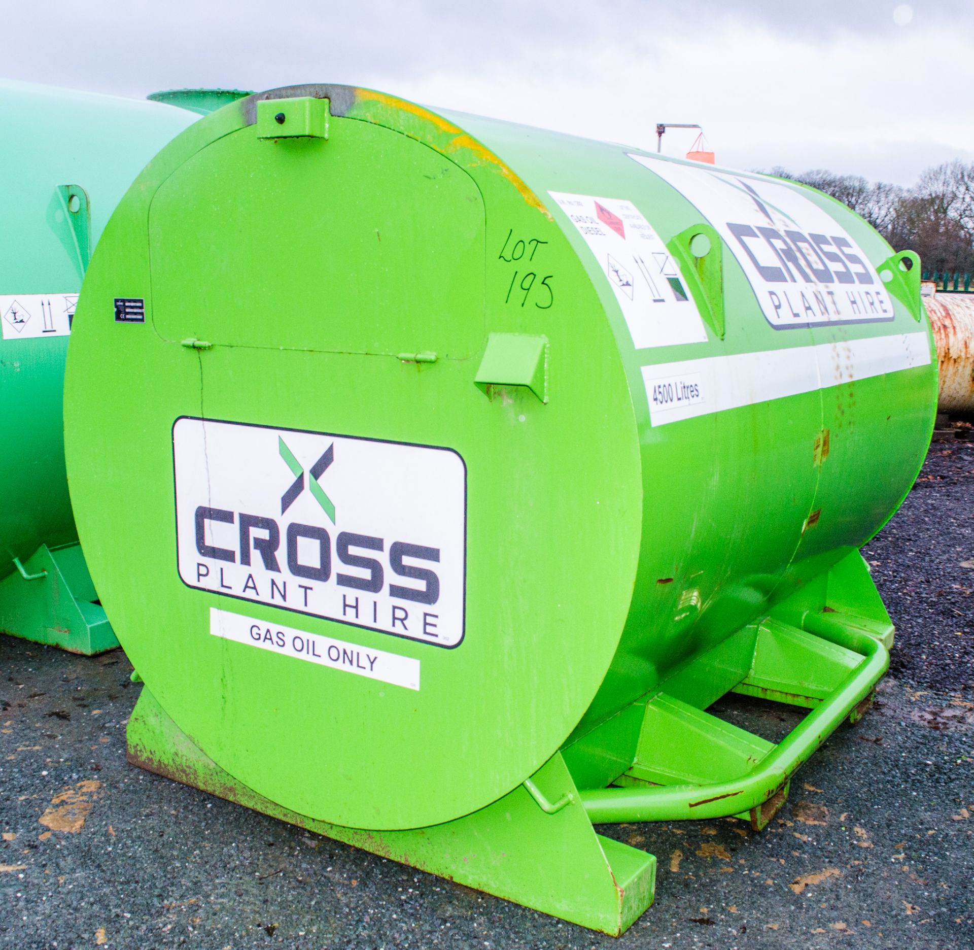 Cross Plant 4500 litre static bunded fuel bowser c/w petrol driven fuel pump, delivery hose & nozzle