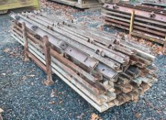 Stillage of 3 inch steel road forms