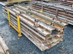 Stillage of 7 inch steel road forms