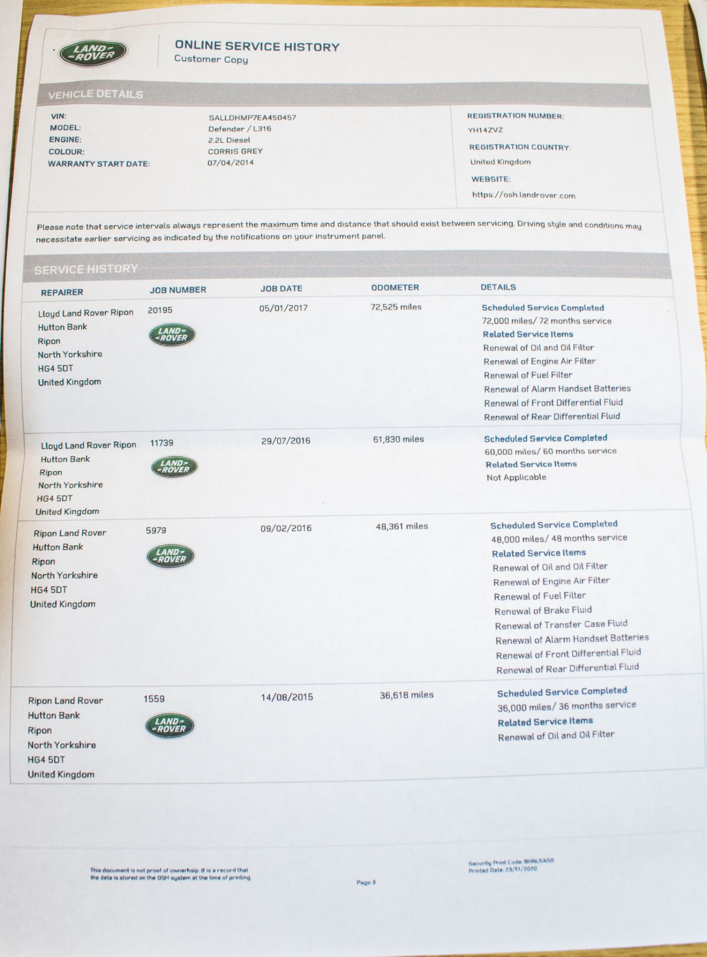 Land Rover Defender 110 XS TD 4 wheel drive utility vehicle Registration Number: YH14 ZVZ Date of - Image 33 of 34