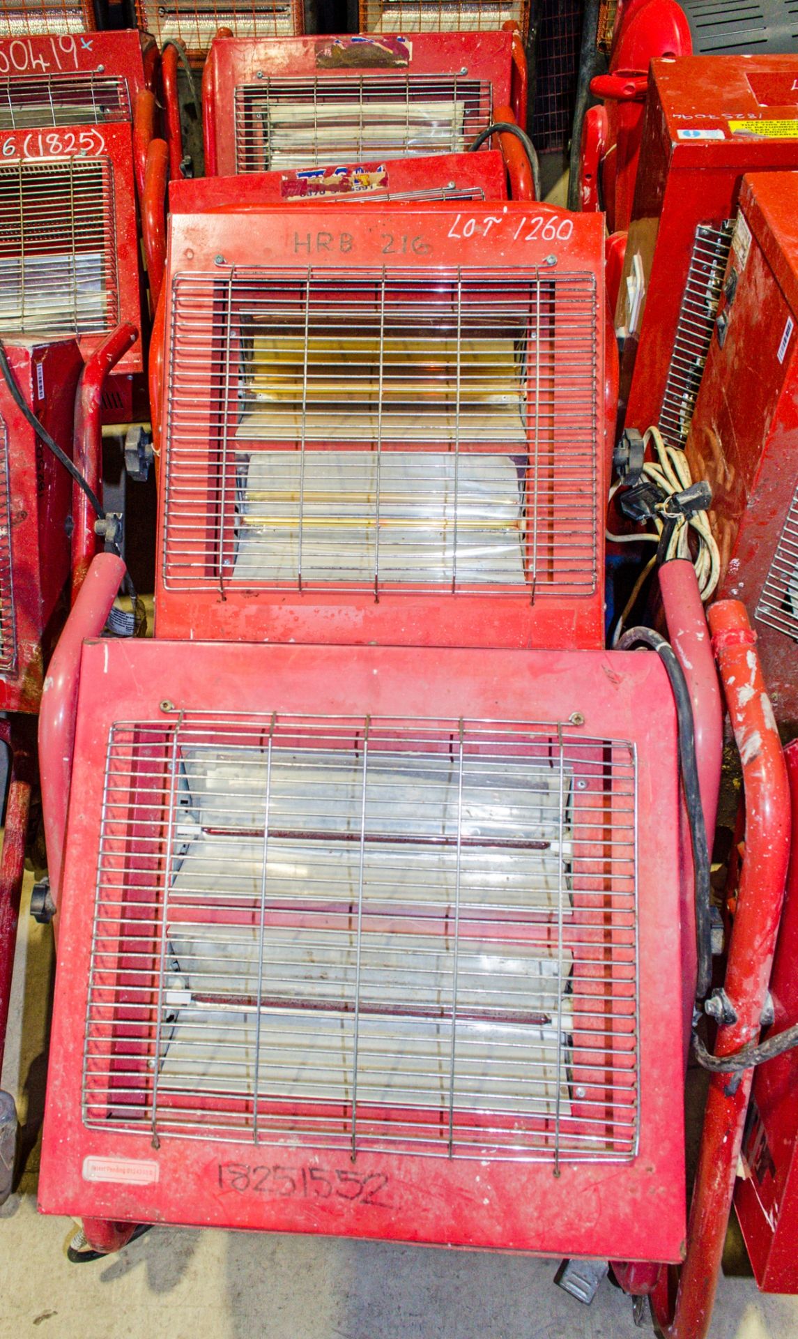 4 - 110v/240v infra red heaters ** Tubes missing **