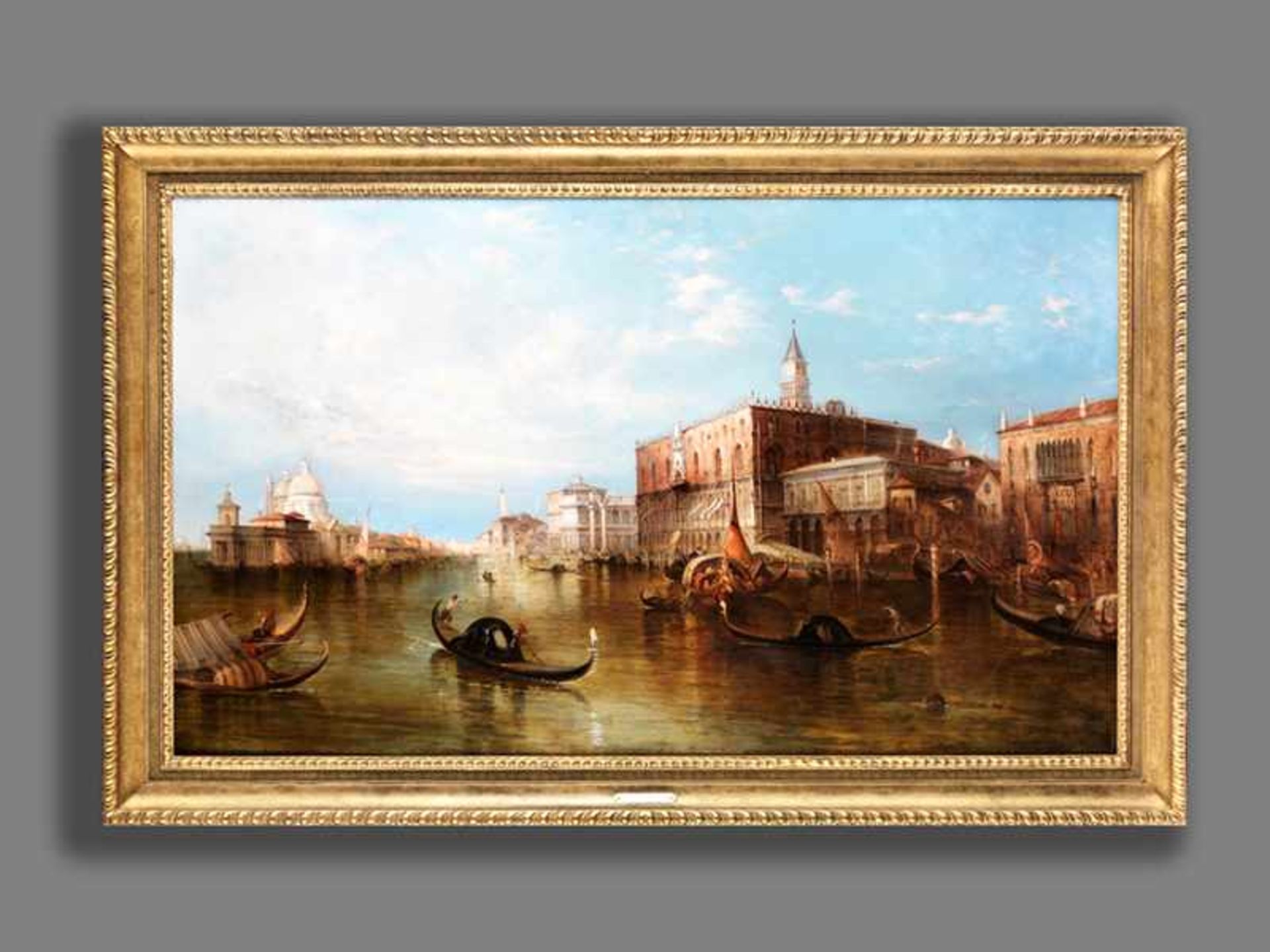 Alfred Pollentine, 1836 "" 1890 VEDUTE MIT ANSICHT DES DOGENPALASTES ÜBER DEN CANAL GRANDE Öl auf - Bild 7 aus 8