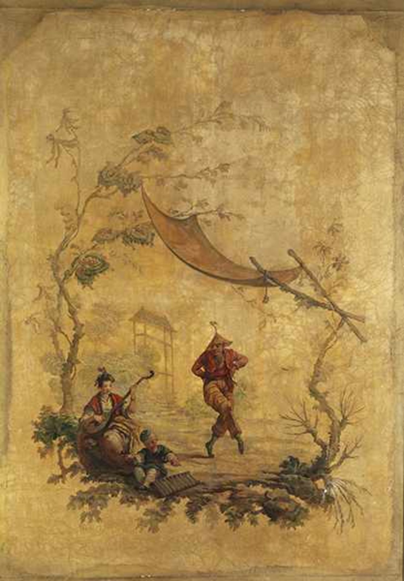 Jean-Baptiste Pillement, 1728 Lyon "" 1808 Ebenda, zug. CHINOISERIE MIT MUSIZIERENDEN Öl auf